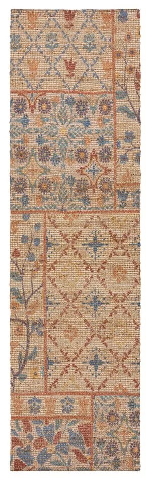 Covor tip traversă în culoare naturală țesut manual din amestec de iută 60x230 cm Taylor Patchwork – Flair Rugs