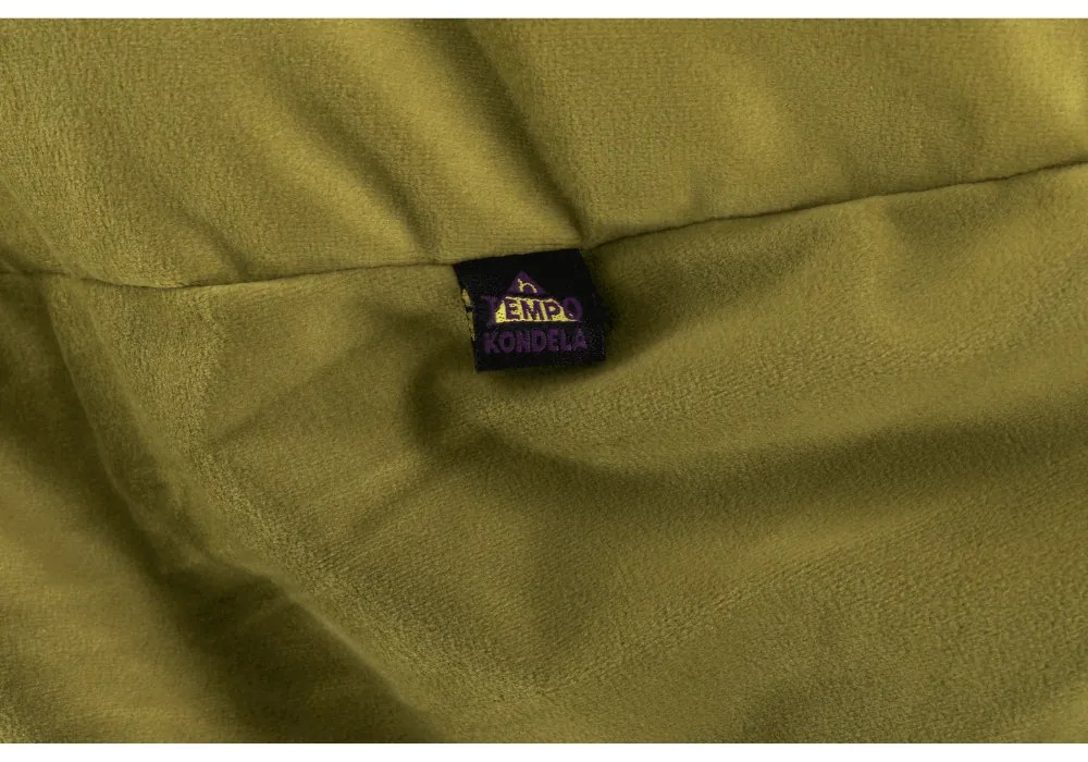 Fotoliu tip sac, material textil verde măsliniu, TRIKALO