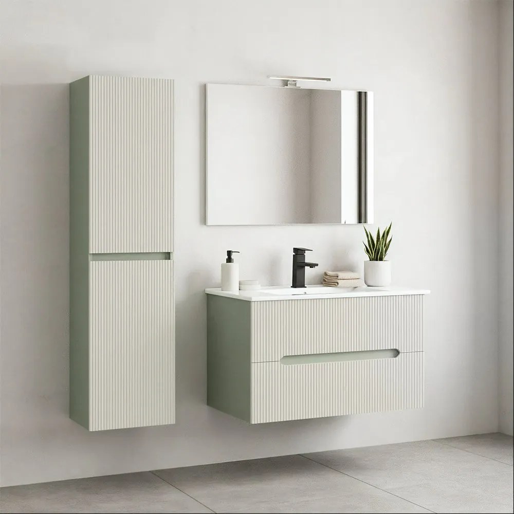 Trent agățat dulap lateral verde-alb