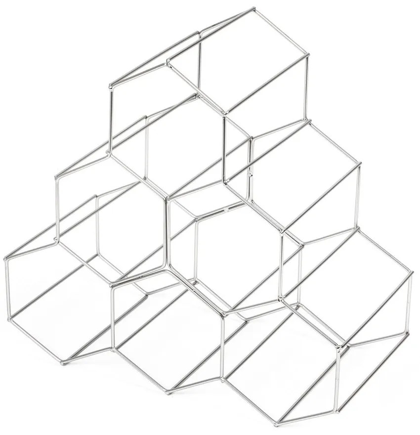 Suport metalic pentru sticle de vin Compactor, gri