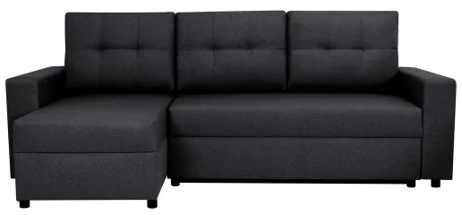 Canapea colțar universală SEVILLA antracit cu funcție de dormit și depozitare