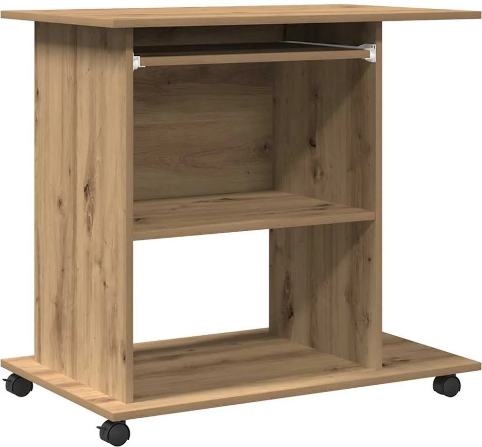 vidaXL Birou pentru computer Stejar artizanal Lemn prelucrat