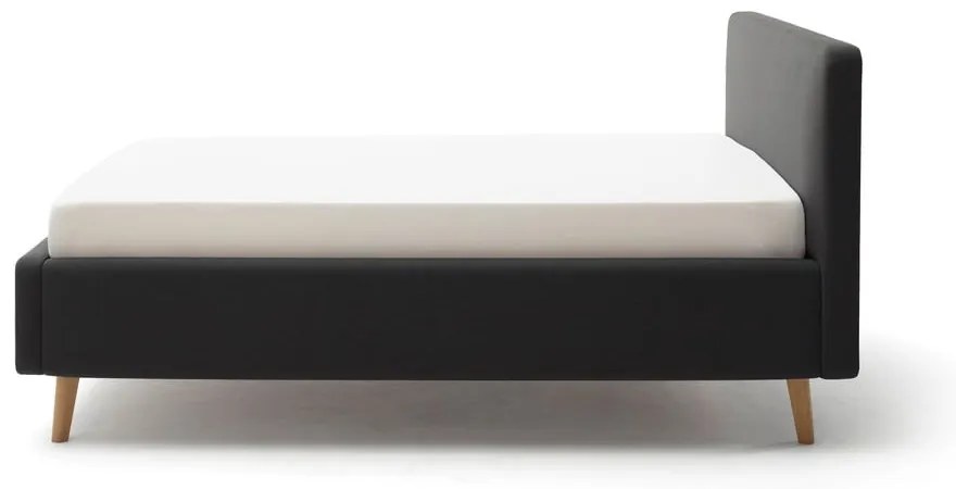 Pat gri antracit tapițat fără somieră 120x200 cm Mattis – Meise Möbel