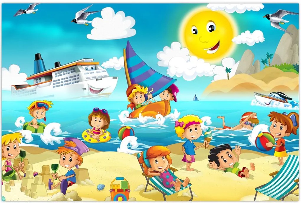 Tablou -Ziua la plajă (90x60 cm)