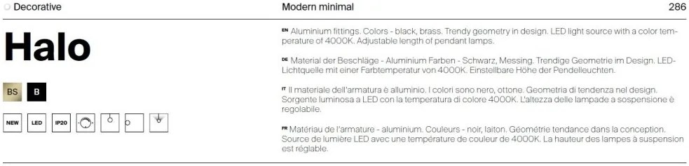 Lustra LED suspendata design geometric Halo negru