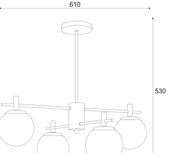 Lustră pe tijă LILOU 4xE14/5W/230V crom mat/fumuriu