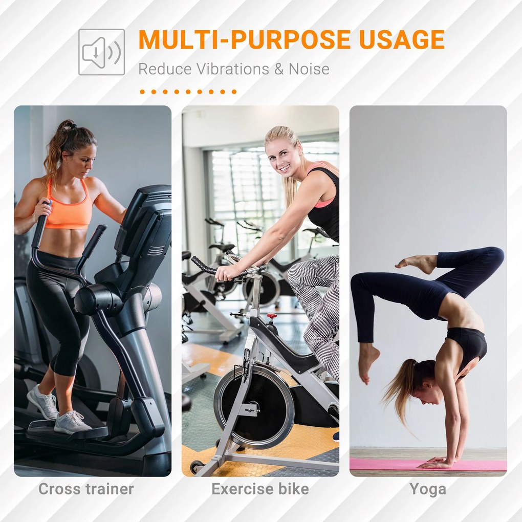HOMCOM Covor Protecție Podea pentru Echipamente Fitness, Antialunecare, Rezistent la Abraziune, 180x90cm, Negru | Aosom Romania