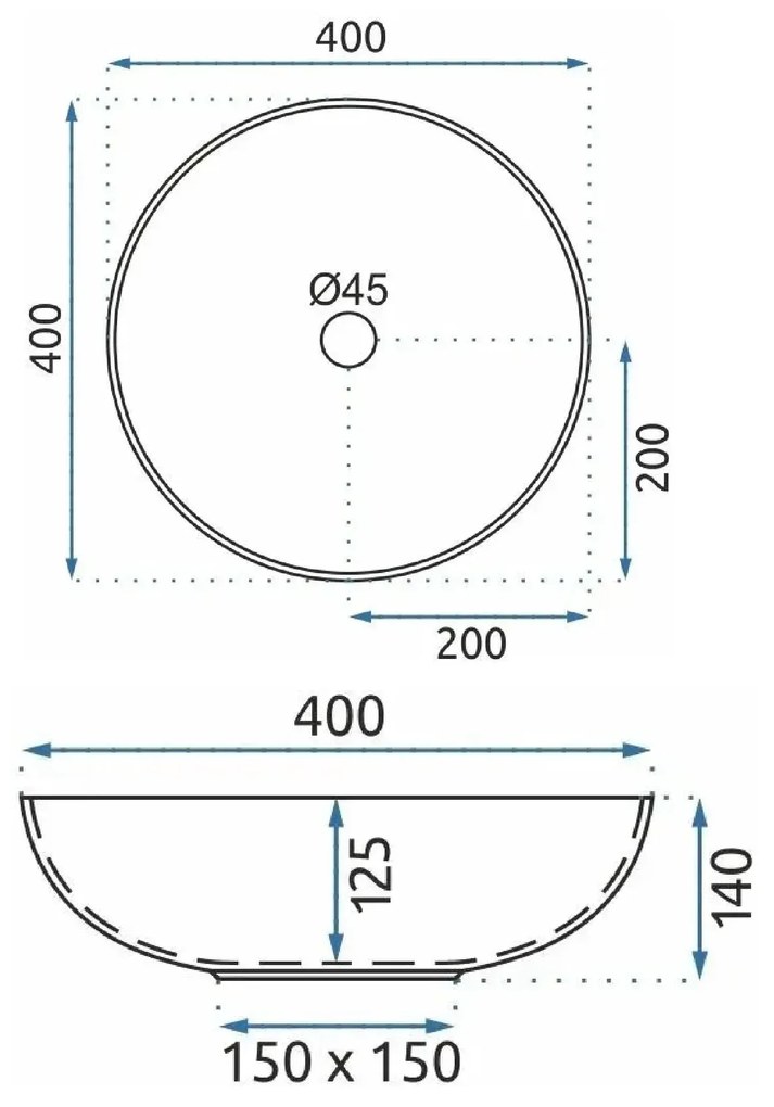 Lavoar pentru blat Mandala Alb cu model, Rea