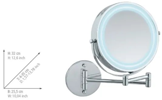 WENKO 3656530100 - Oglindă POWER-LOC, crom lucios, 25,5 x 32 cm