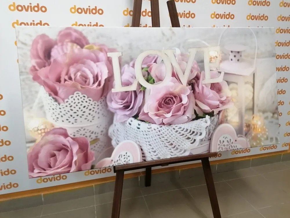 Tablou decor vintage cu inscripție Love