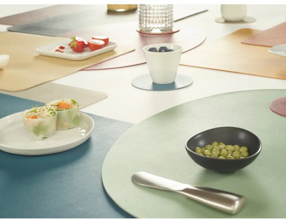 Suport farfurie din imitație de piele ZicZac Togo, 33 x 45 cm, roz