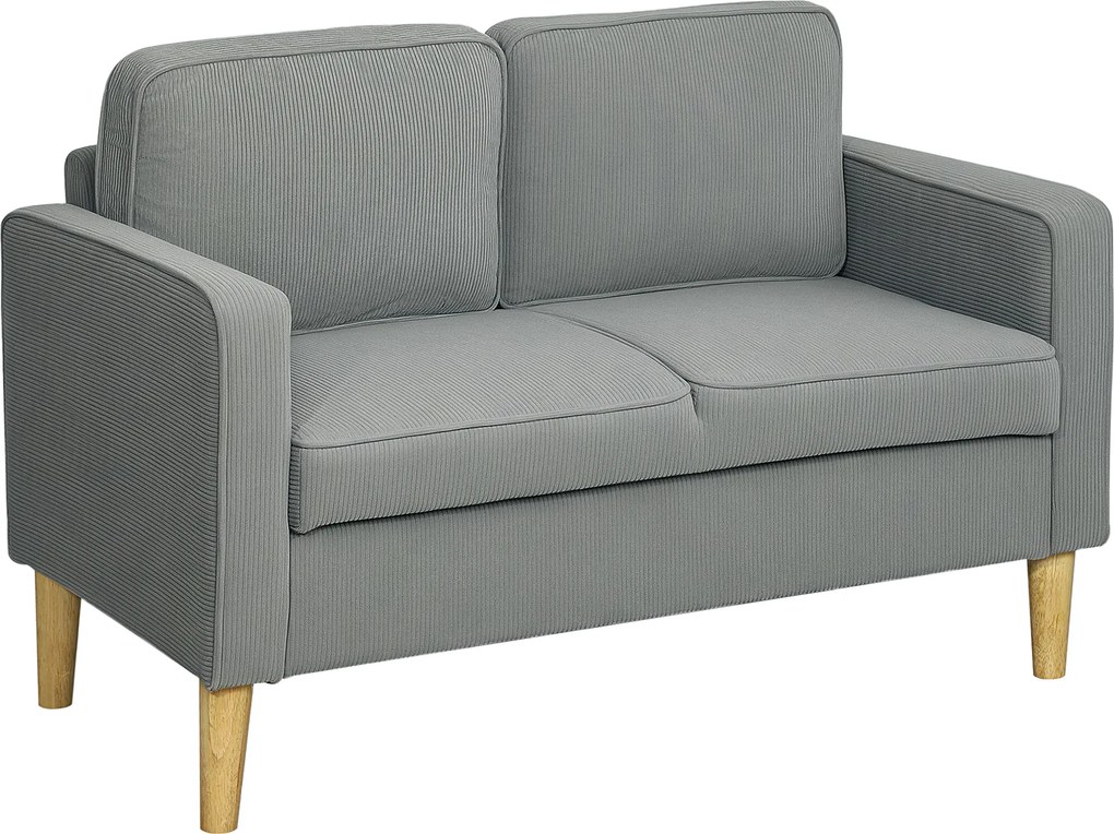 HOMCOM Canapea 2 locuri cu spațiu de depozitare și picioare solide din lemn, pentru living, dormitor, 117 x 63 x 79 cm, Gri deschis | Aosom Romania