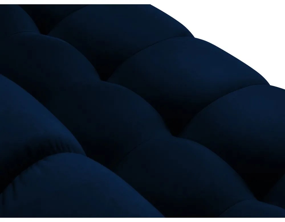 Colțar din catifea cu extensie pe partea stângă Cosmopolitan Design Bali, albastru închis