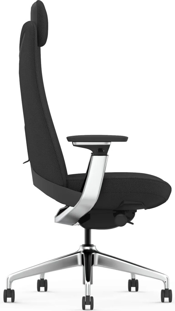Scaun Ergonomic Premium cu Tetieră Reglabilă, Suport Lombar Ajustabil, Cotiere 3D, Mecanism Multifuncțional și Bază din Aluminiu, Negru