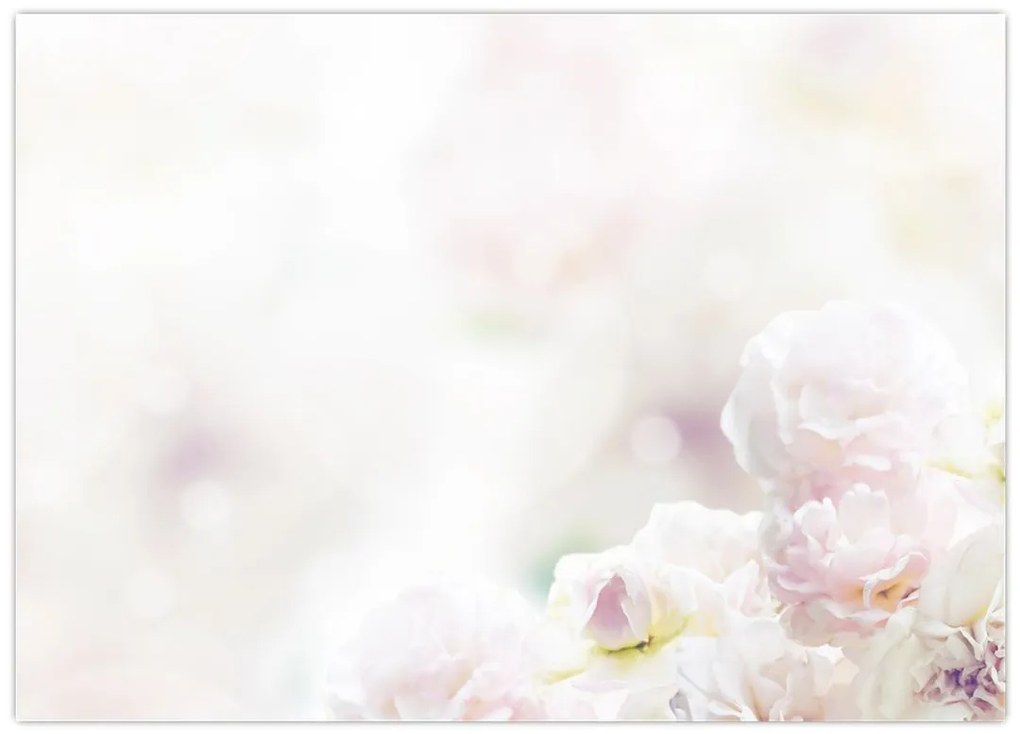 Tablou pe sticlă cu flori fragede (70x50 cm)