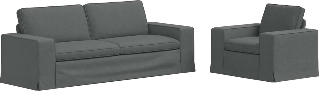 vidaXL Set de canapea 2 pcs Gri închis 182 x 80 x 82 cm țesătură