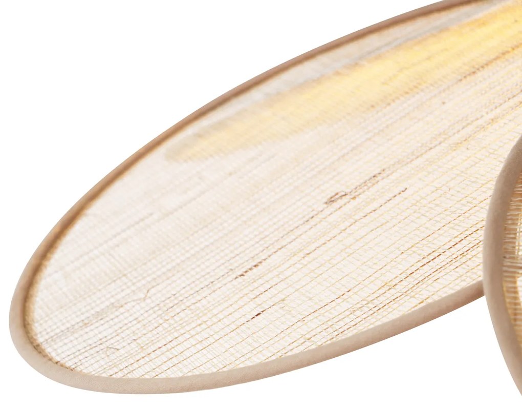 Lampă suspendată Japandi crem cu abajur din in - Aisha