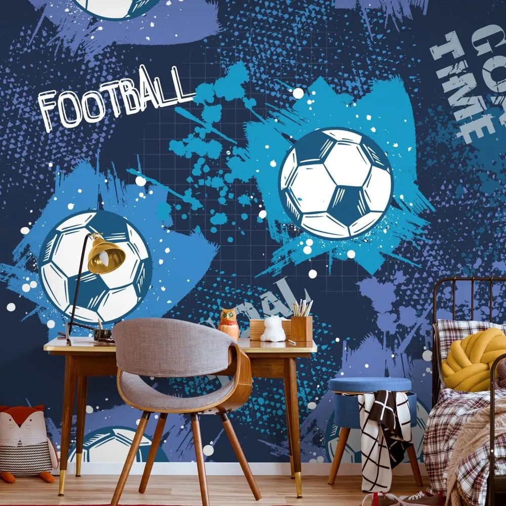 Tapet minge de fotbal în albastru