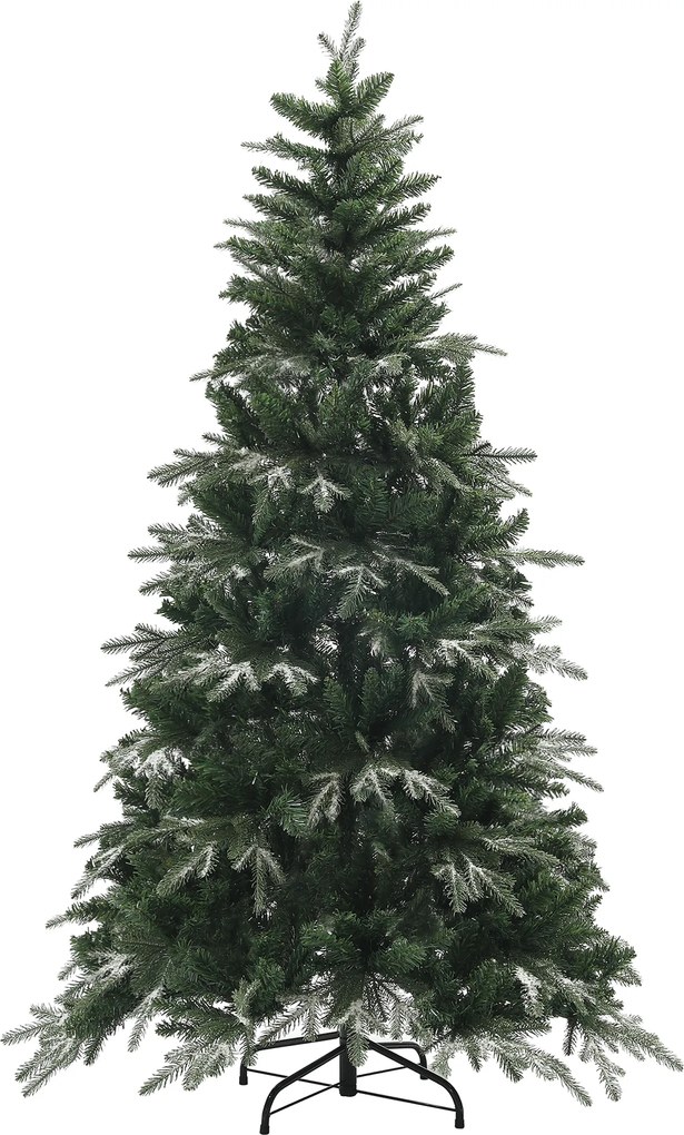 HOMCOM Brad de Crăciun Artificial cu Fulgi de Zăpadă din Cristal și 850 Ramuri Ignifuge, Ø110x180 cm, Verde | Aosom Romania