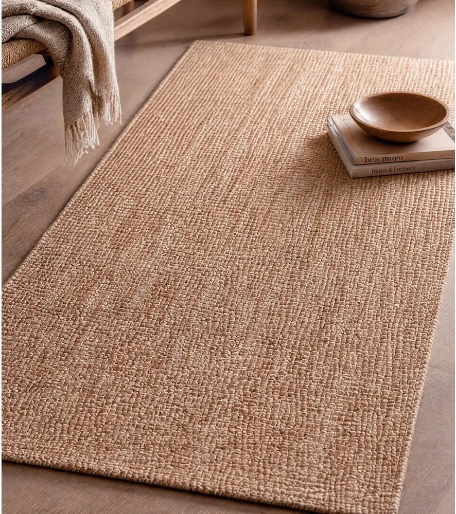 Covor tip traversă în culoare naturală din iută 80x200 cm Bouclé – Hanse Home