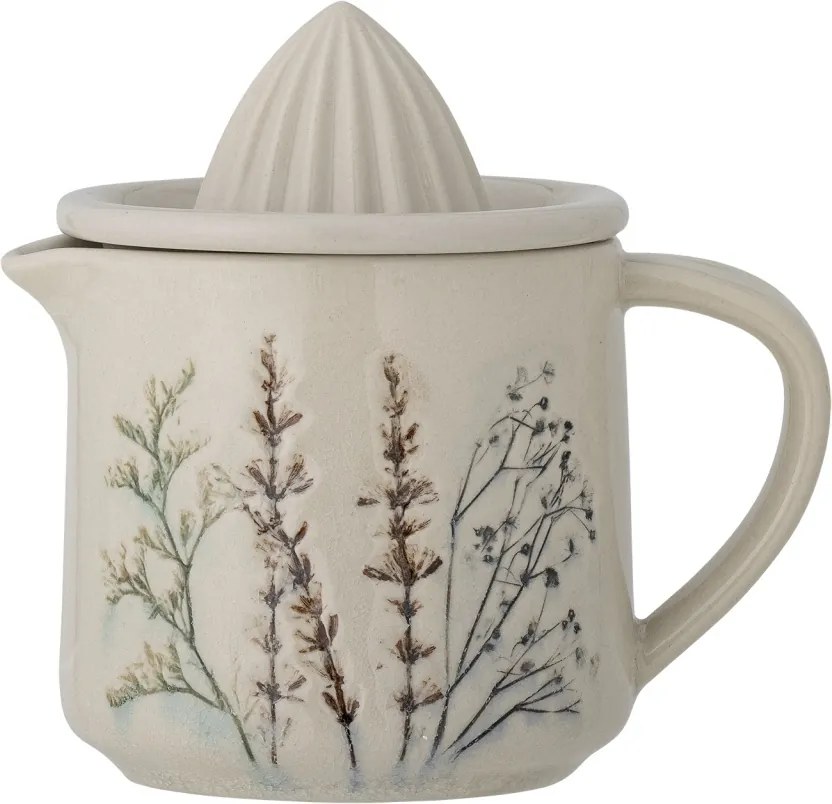 Storcător de lămâi din ceramică cu motive botanice, L14,5×H14×W10 cm, natural, „Bea"