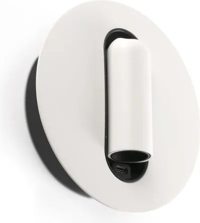 Aplica cu reader LED directionabil stil minimalist TIMIT USB C alb