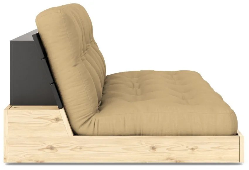 Canapea galben-muștar extensibilă 196 cm Base – Karup Design