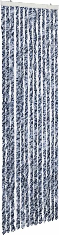 vidaXL Perdea de insecte, albastru, alb, argintiu, 56x185 cm, Chenille