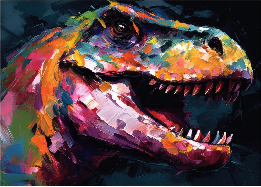 Tablou pe sticlă - Dinozaur, pictură (70x50 cm)