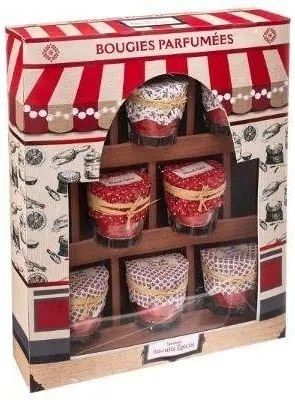 Set de 8 lumanari parfumate Feeric Christmas, rosu, 5x5.5cm