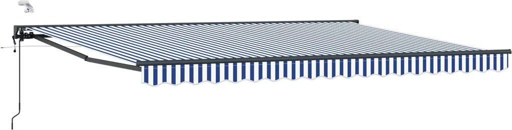 vidaXL Cort electric retractabil Albastru și Alb 4 × 3,5 m