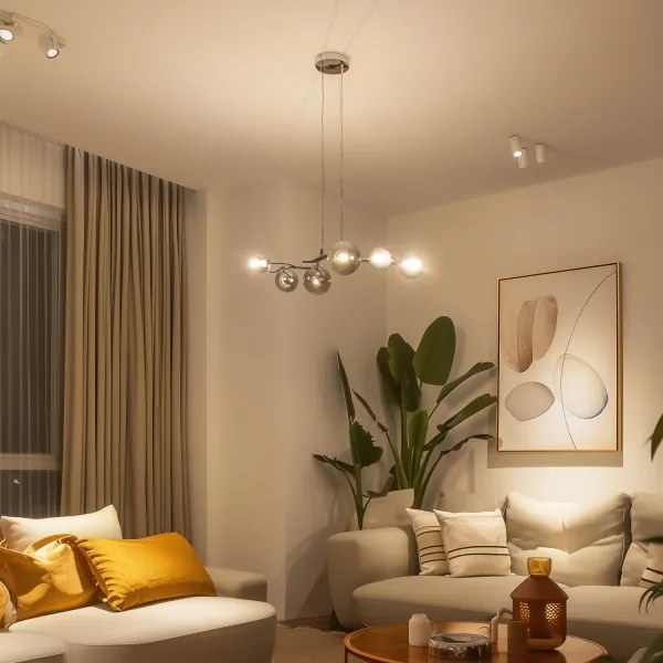 Brilagi - Lustră LED suspendată pe cablu MISTEL 6xG9/3W/230V crom negru/fumuriu