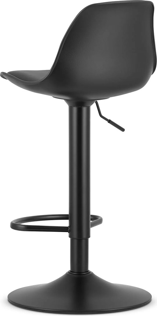 Reducere Scaun de bar negru HOGA din piele ecologica cu picior negru II. calitate