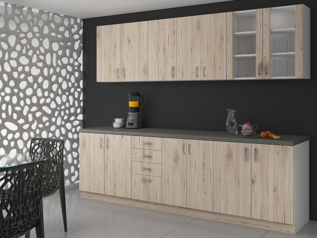 Dulap de bucătărie pentru alimente Sylrona 40 DK 210 2F (alb + stejar sonoma). 1032964