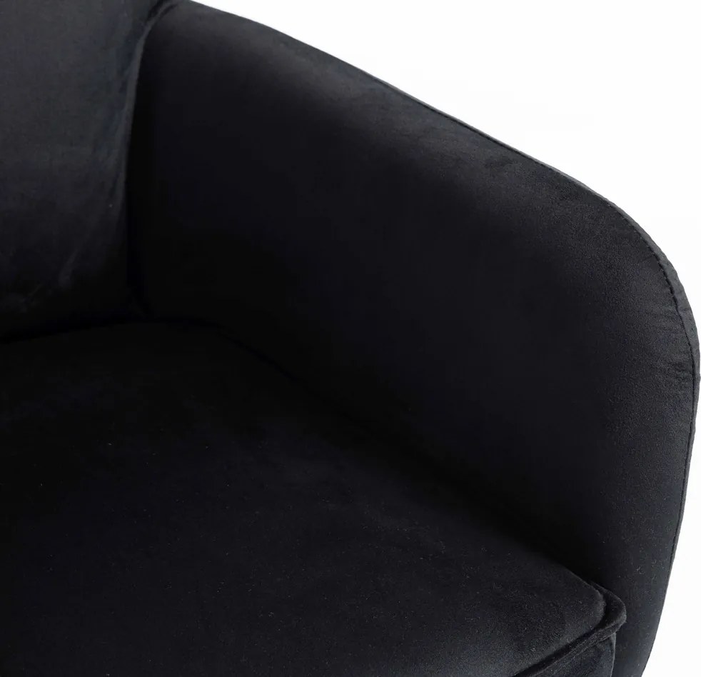 HR250KW Scaun Catifea Neagră Bază Aurie