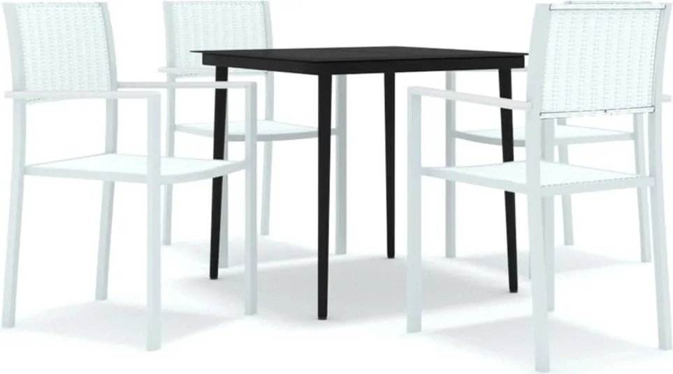 vidaXL Set mobilier pentru grădină, alb, 5 piese