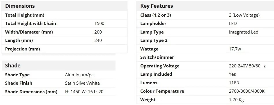 Lampadar LED de podea design modern TRIBECA SS EU96383-1SS SRT