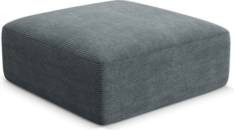 Taburet gri închis cu tapițerie din catifea reiată Campi – Cosmopolitan Design