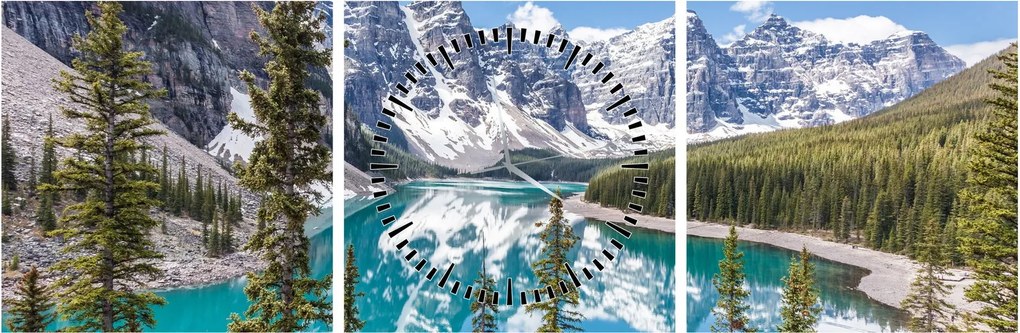 Tablou - Parcul Național Banff (cu ceas) (90x30 cm)