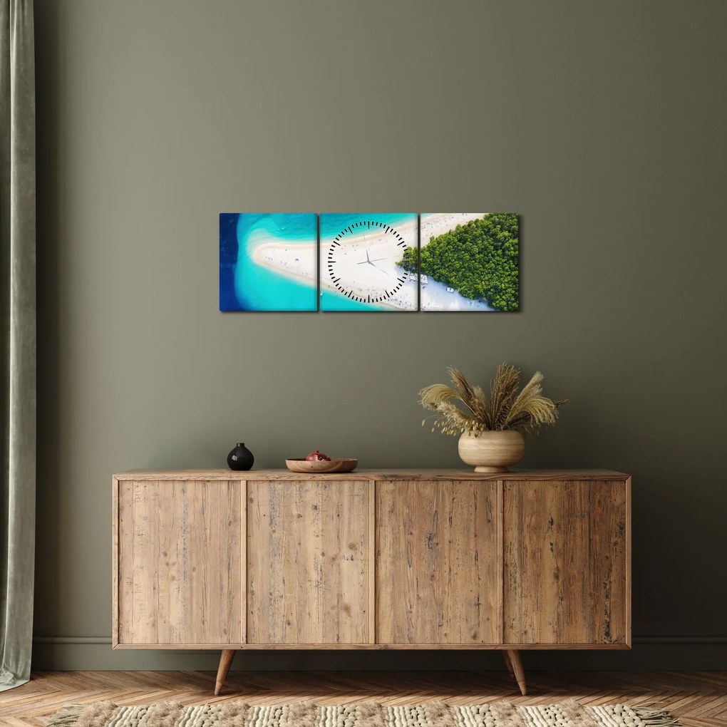 Tablou - Insula Hvar, Croația (cu ceas) (90x30 cm)