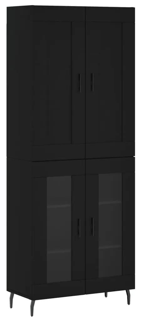 3199634 vidaXL Dulap înalt, negru, 69,5x34x180 cm, lemn compozit