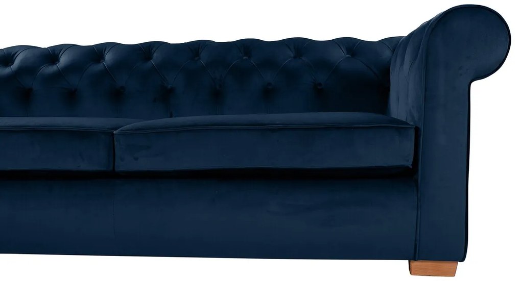 Canapea extensibila Oxford Chesterfield, 88x216x75 cm, 3 locuri, Dark Blue