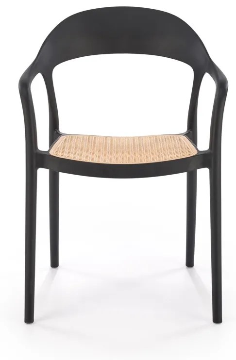 Scaun plastic K530 negru/natur