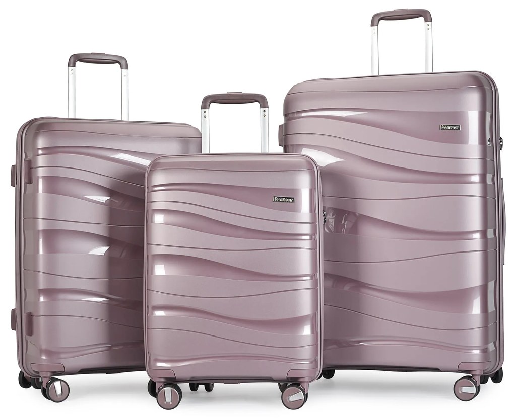 Bontour "Flow" valiză set de 3, 4 roți rotative, Lavanda