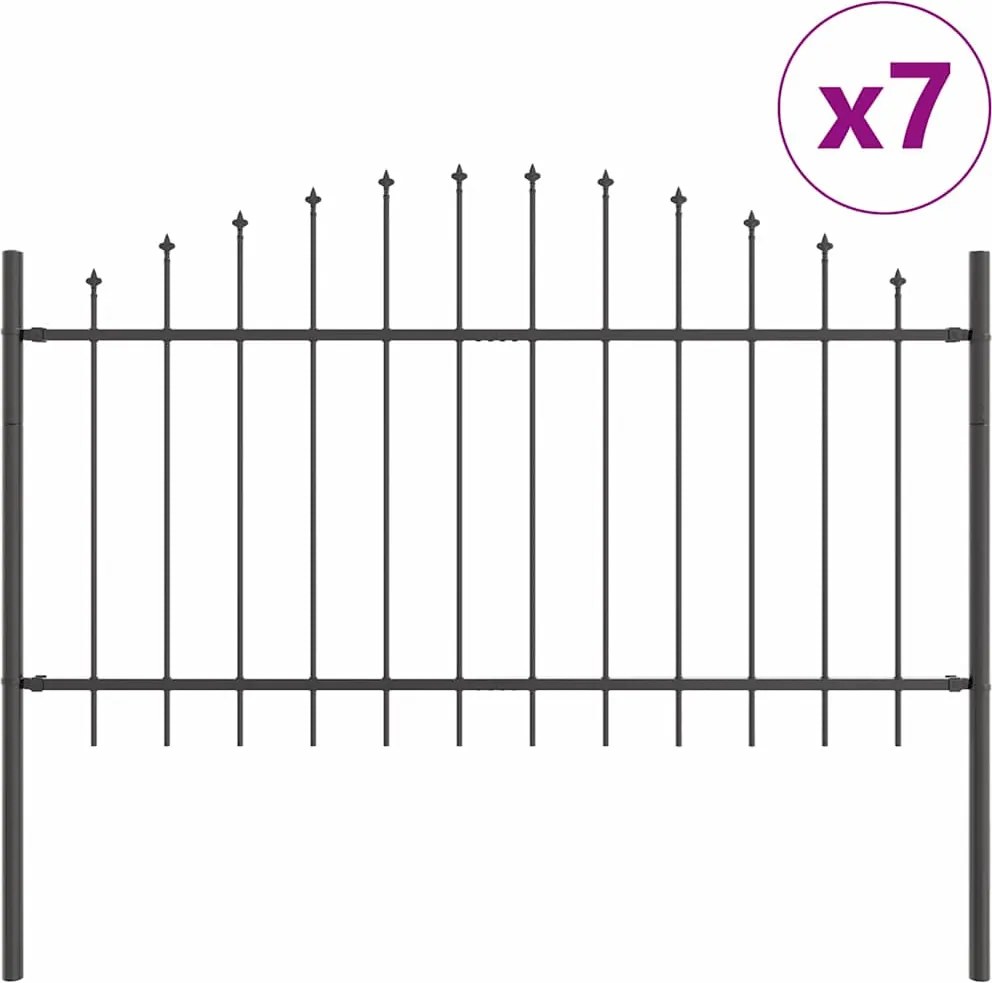 vidaXL Gard de Grădină 7 pcs Gri 170 x 140 cm