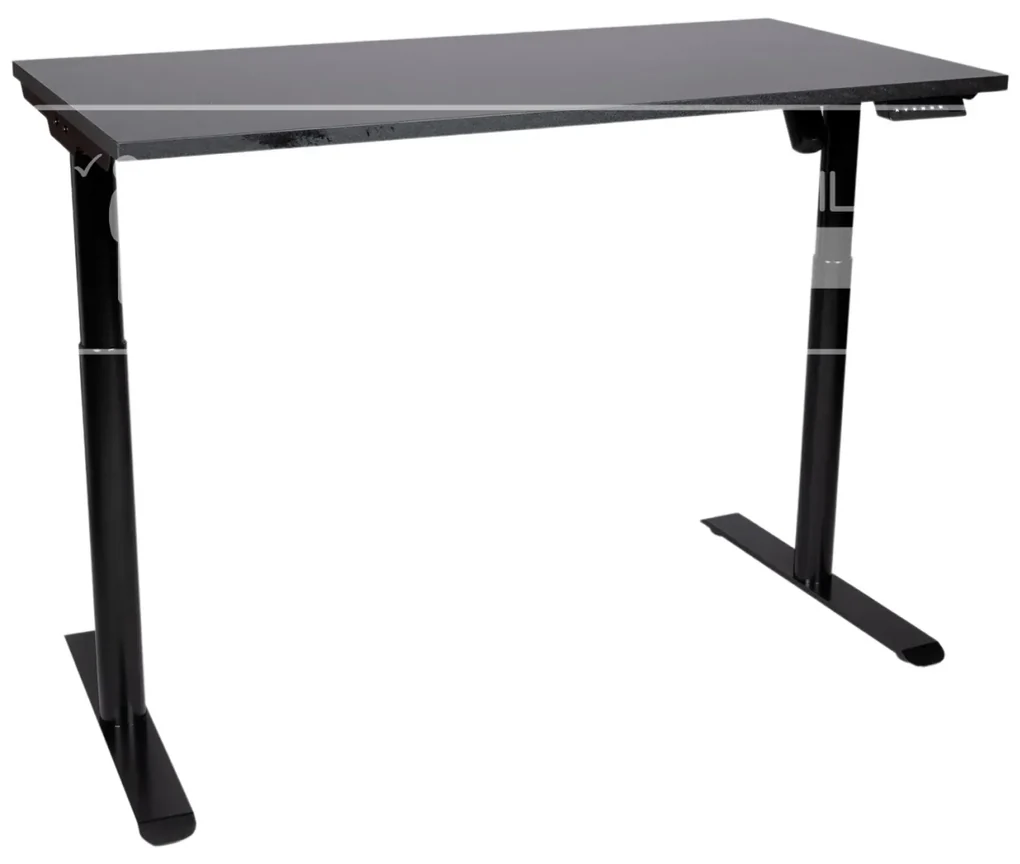 Birou reglabil electric TerrA3 s BLACK - profil pătrat , 1 motor, cadrul negru (Dimensiune blat: 90x60 cm, Culoare blat: Stejar negru 18mm)