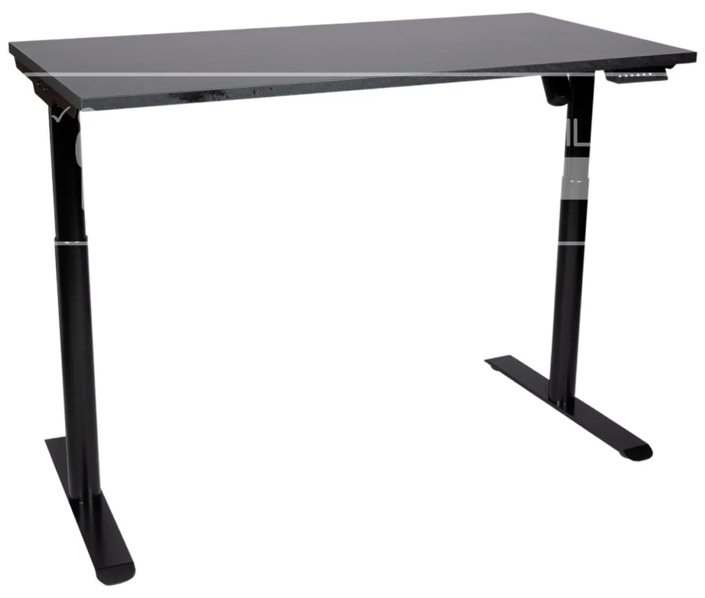 Birou reglabil electric TerrA3 s BLACK - profil pătrat , 1 motor, cadrul negru (Dimensiune blat: 90x60cm, Culoare blat: Alb 25mm)