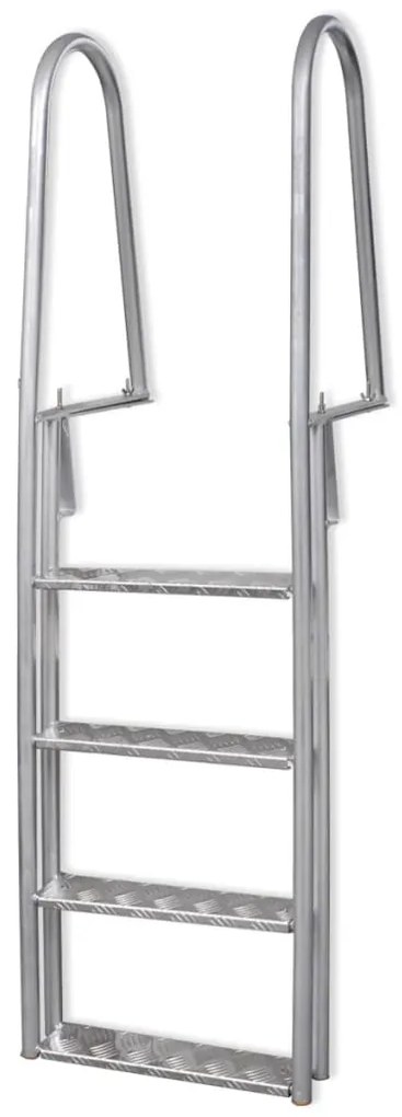 vidaXL Scară amdocare/piscină cu 4 trepte, aluminiu, 167 cm