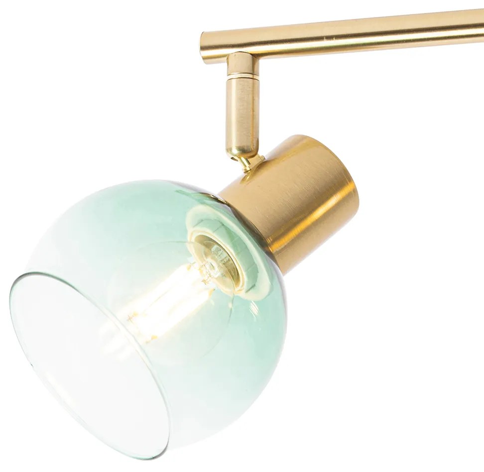 Spotlight Art Deco auriu cu sticlă verde 4 lumini - Vidro