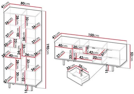 Set mobilier living Newelon III (Cașmir + auriu) . 1105967